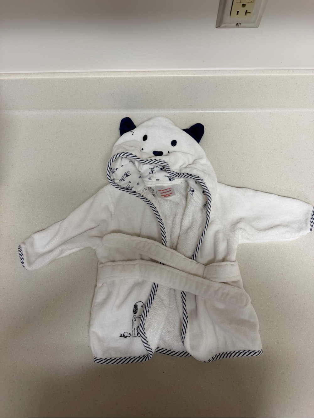 Little Me Dog Terry Cloth Baby Bathrobe 0-9 m